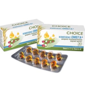 Фитопрепарат для обмена жиров и холестерина Choice Омега 3 и омега 6 99100012101 30 капсул