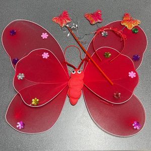 Карнавальный наряд светящийся Бабочка 90186 красный (уценка)