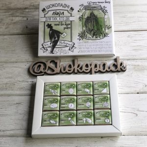 Набор из молочного шоколада «Для тех, кто действует» 12 плиток OK-1051