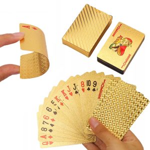 Карты игральные пластиковые золотые