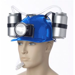 Шлем для пива с фонарем синий