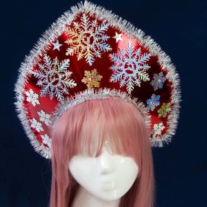 Корона 52301 Кокошник Зимние чудеса красный 10451