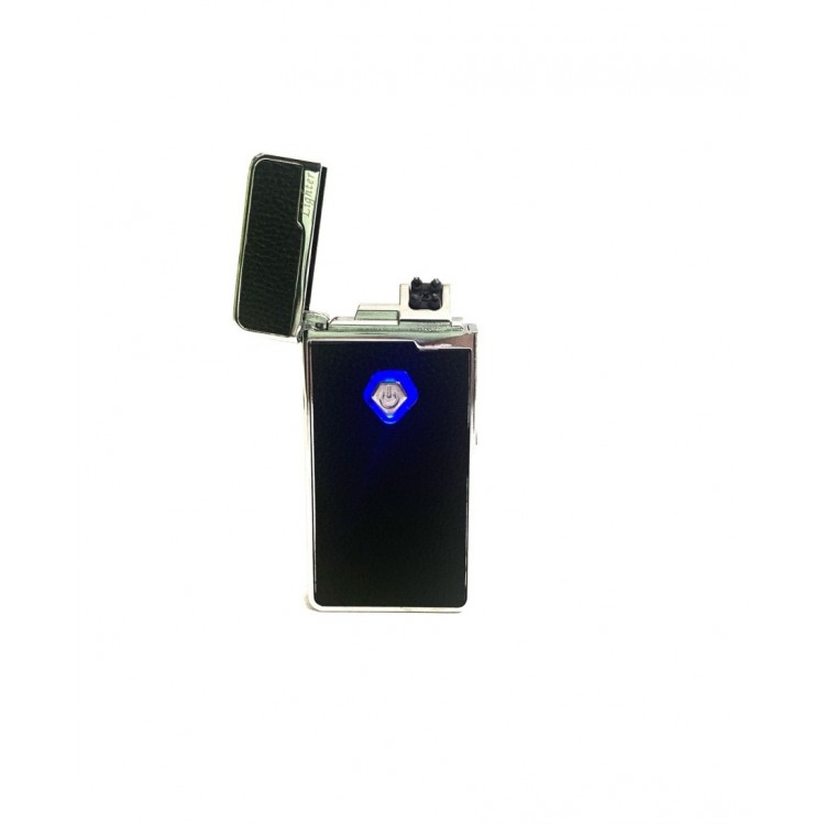 Зажигалка USB плазменная электроимпульсная с кнопкой включения на две дуги Atlanfa TK-444 7х3.5 см