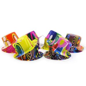 Шляпка мини Цилиндр с принтом