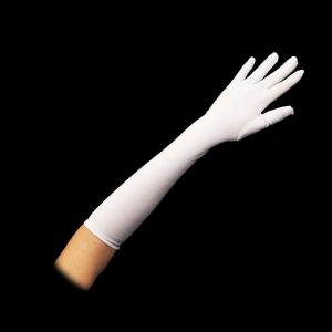 Перчатки эластан длинные белые