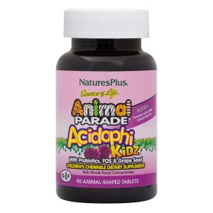 Пробиотики и пребиотики Natures Plus Animal Parade Acidophi Kidz 90 жевательных таблеток - ягоды