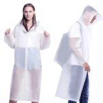 Прозрачный плащ-дождевик на кнопках с капюшоном универсальный 5503