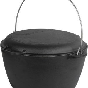 Казан чугунный азиатский с крышкой-сковородой Brizoll KT-10-2 10 л 36 см черный