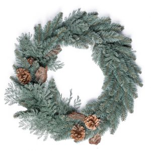 Венок искусственный рождественский YES Монблан 904406 50 см голубой