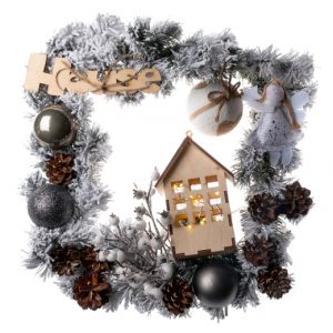 Венок искусственный рождественский с украшениями YES House 904387 35 см