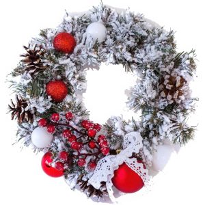 Венок искусственный рождественский с украшениями YES Ностальгия 903773 15 см