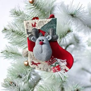Новогодний носок для подарков Stenson TL00338 25х19 см