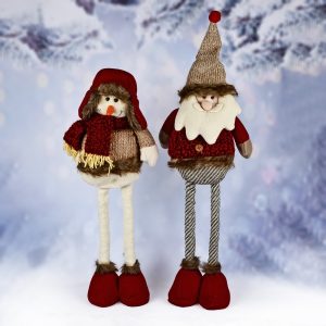 Фигура новогодняя Stenson Santa Snowman R95917 70 см