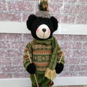 Фигура новогодняя на лестнице Stenson Bear M17240-B 116 см