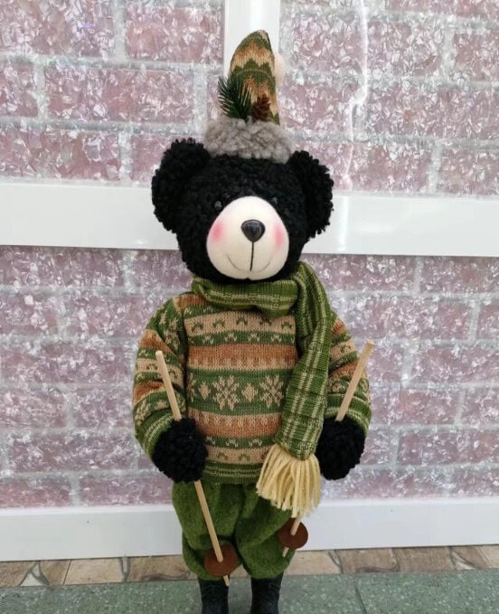 Фигура новогодняя на лестнице Stenson Bear M17240-B 116 см