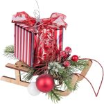 Декор новогодний YES Подарок на санках 904429 25 см