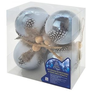 Набор игрушек на елку Stenson 9351 8 см 4 шт