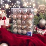 Набор игрушек на елку 9665 6 см 40 шт розовое золото