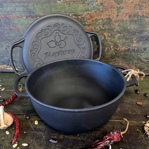 Казан чугунный с крышкой-сковородой Maysternya Т264СР 6 л 26 см черный