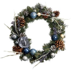 Венок искусственный рождественский с украшениями YES Лавандовый сюрприз 904949 30 см