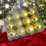 Набор игрушек на елку 14892 6 см 12 шт золотистый