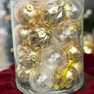 Набор игрушек на елку 14650 6 см 26 шт золотистый