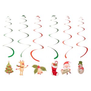 Подвеска спиральная новогодняя Novogod'ko Merry Christmas 974169 60 см 6 шт