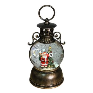 Шар новогодний декоративный светящийся Дед Мороз 19623 10х23 см теплый желтый