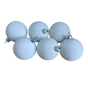 Набор игрушек на елку 19727 6 см 6 шт белый бархат