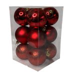 Набор игрушек на елку 19828 7 см 12 шт красный