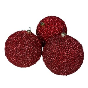 Набор игрушек на елку 19855 10 см 3 шт красный